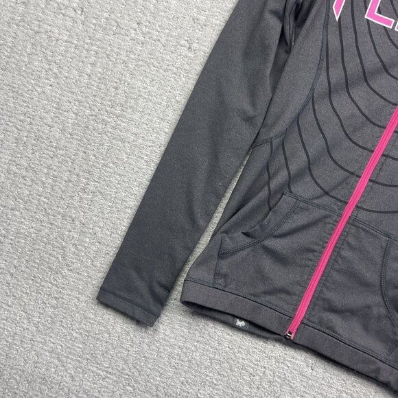 Y2K Joshua Perets Full Zip Tech Hoodie Emo Goth 2000's Sz Small Grey / Pink - Picture 3 of 12